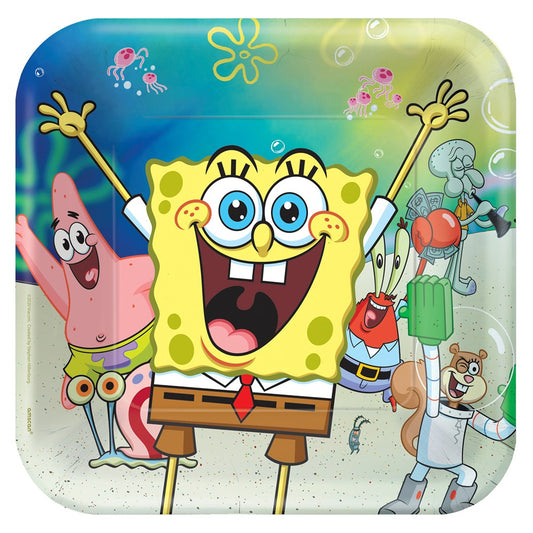 Bob Esponja Pantalones Cuadrados Plato Cuadrado De 9 Pulgadas