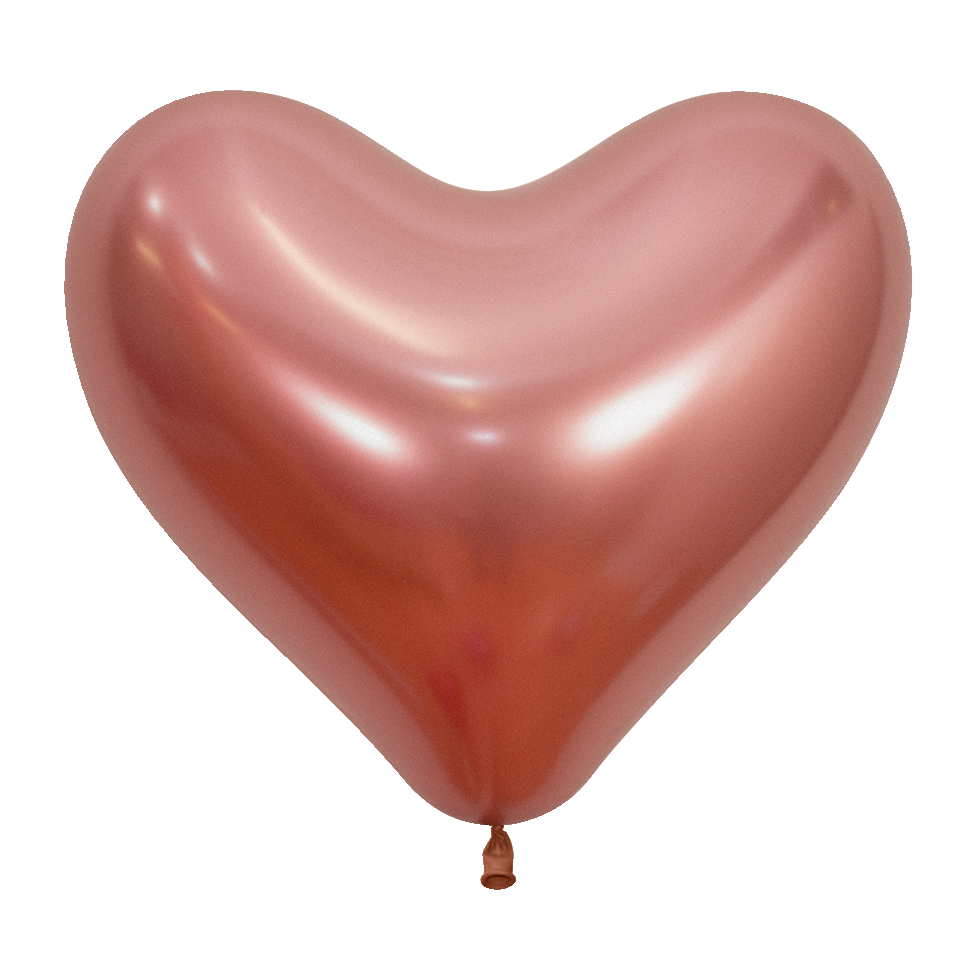 14 inch Sempertex Refelx Rose Gold Heart Heart Latex 50ct