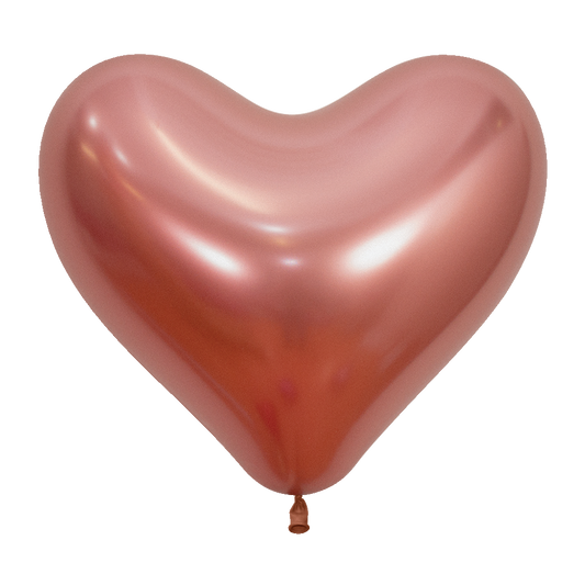 14 pulgadas Sempertex Refelx Rose Gold Heart Heart Latex 50ct