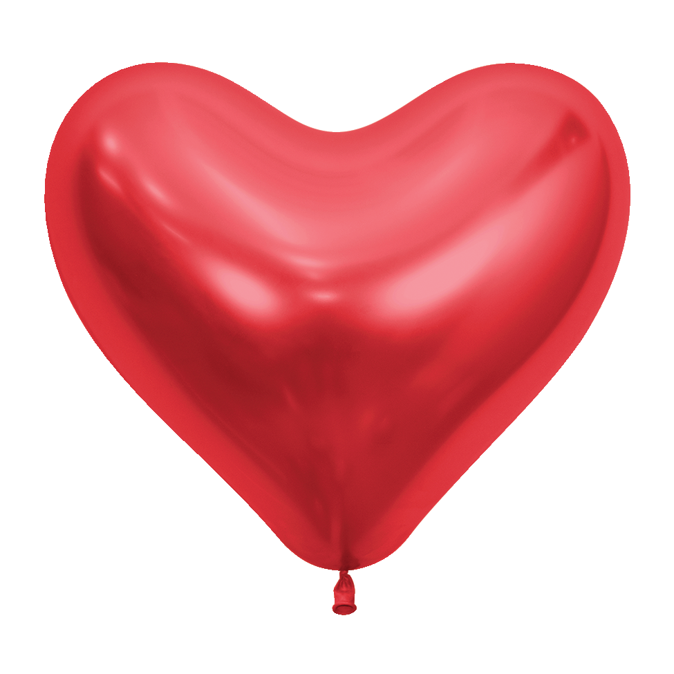 14 inch Sempertex Reflex Red Heart Latex Balloon 50ct