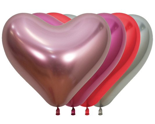 14 inch Sempertex Love Heart Shape Reflex Assortment Heart Latex 50ct