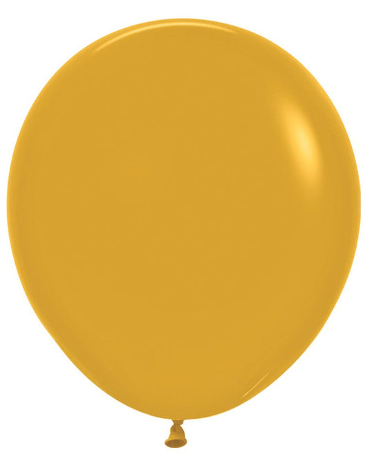 18 inch Sempertex Deluxe Mustard Latex Balloons 25ct
