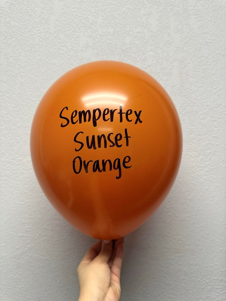 18 inch Sempertex Deluxe Sunset Orange Latex Balloons 25ct