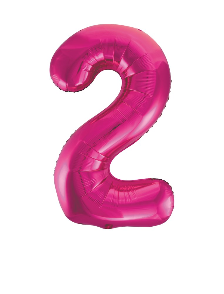 Jumbo Foil Number Balloon 34in - 2 - Pink