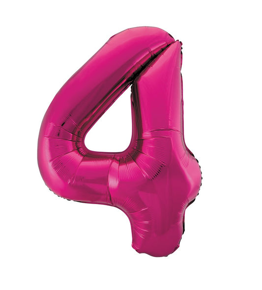 Jumbo Foil Number Balloon 34in - 4 - Pink