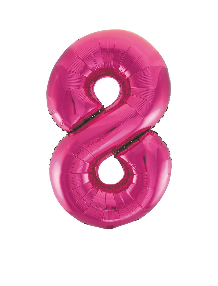 Jumbo Foil Number Balloon 34in - 8 - Pink