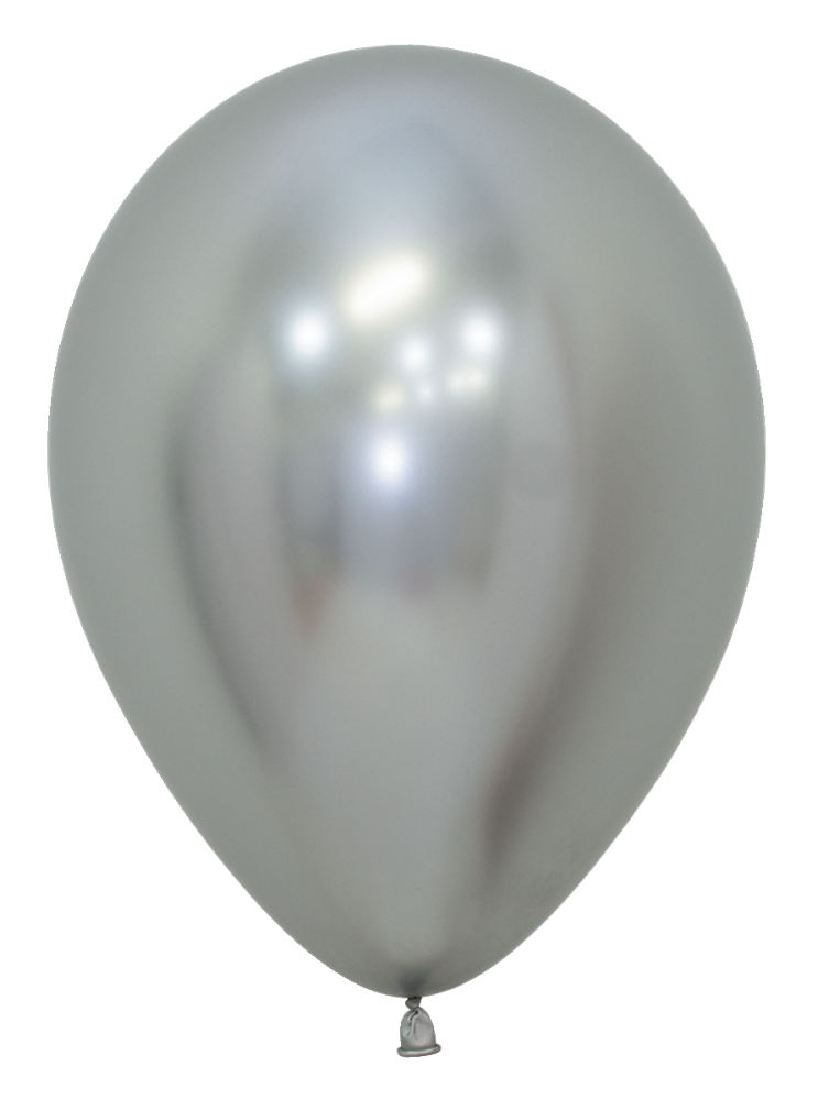 18 inch Sempertex Reflex Silver Latex Balloon 15ct