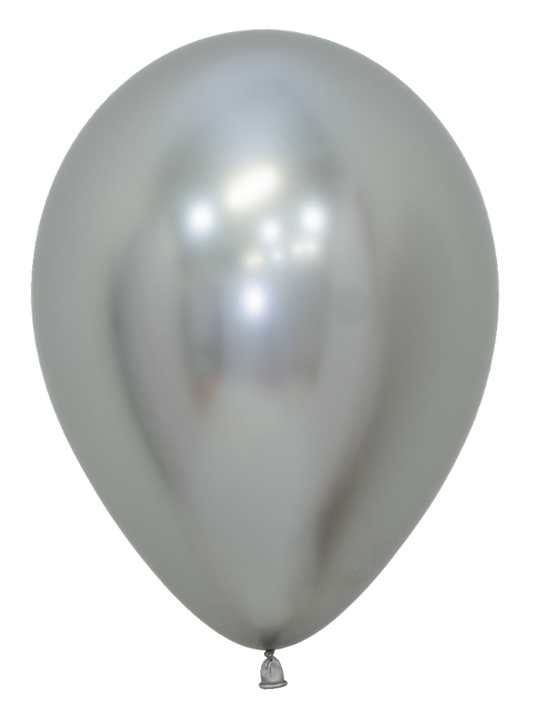 18 inch Sempertex Reflex Silver Latex Balloon 15ct