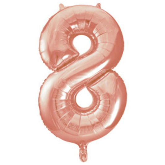 Jumbo Foil Number Balloon 34in - Rose Gold - 8
