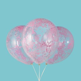Confeti de color rosa precioso globo 12in 6ct