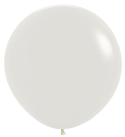 Large round cream-colored latex balloon with a smooth matte finish, 36 inches inflated size.