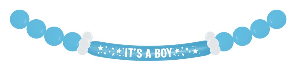 10' Sempertex It's A Boy Balloon Banner Latex 17ct