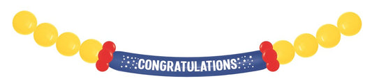 10' Sempertex Congratulations Balloon Banner Latex 17ct