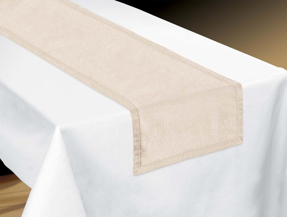 Natural Hemstitch Fabric Table Runner