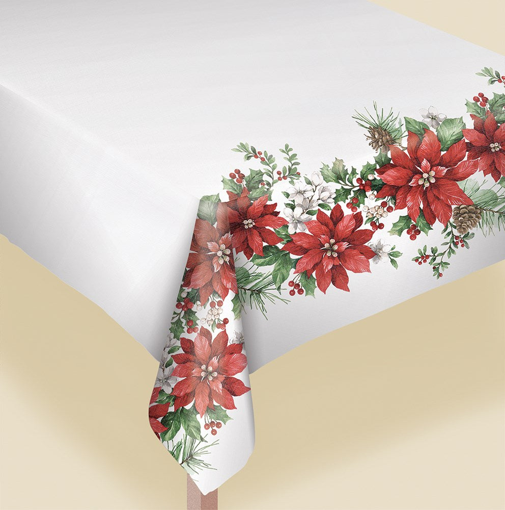 Glorious Poinsettia Table Cover Fabric 60in x 84in