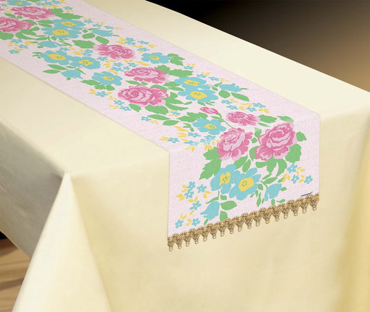 Tea Party Fabric Table Runner