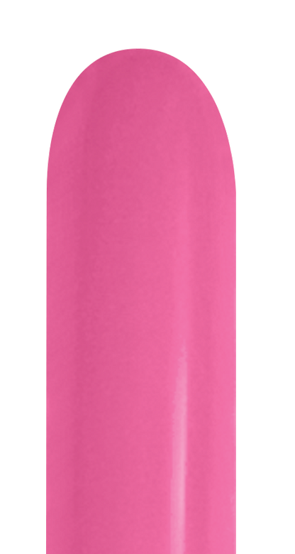 Bright neon magenta long twisting latex balloon with a smooth, shiny surface.