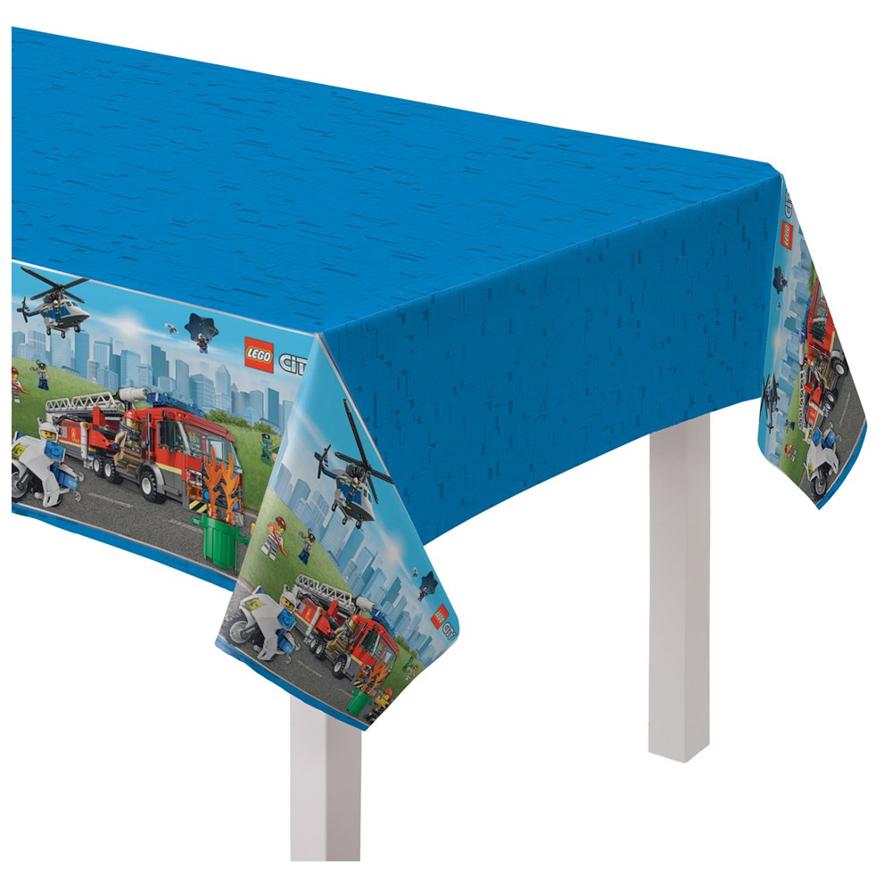Lego City Plastic Table Cover 96inX54in
