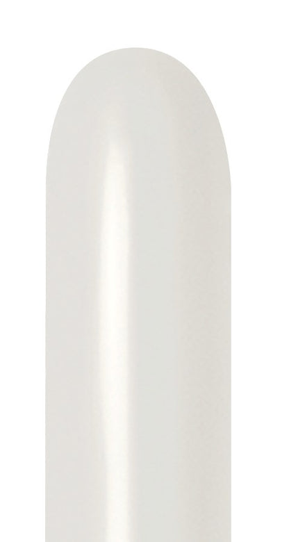 Single smooth pastel cream latex balloon with a rounded tip and glossy finish.