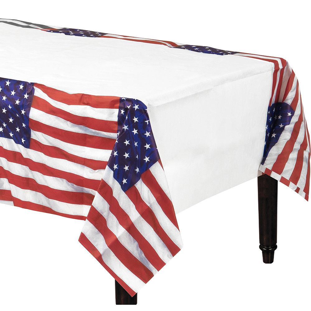 July 4th Flying Colors Plastic Tablecover 54in x 102in