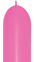 Neon magenta elongated latex balloon with a tapered tip and smooth surface.