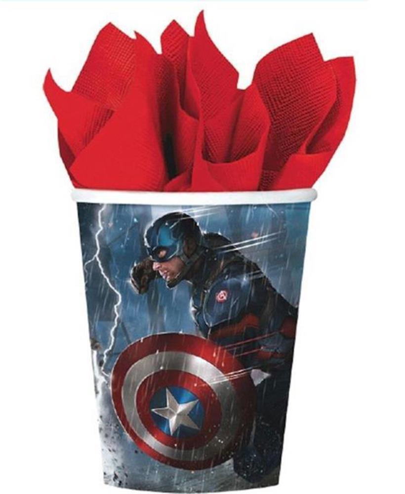 Captain America 3 Cup 9oz 8ct