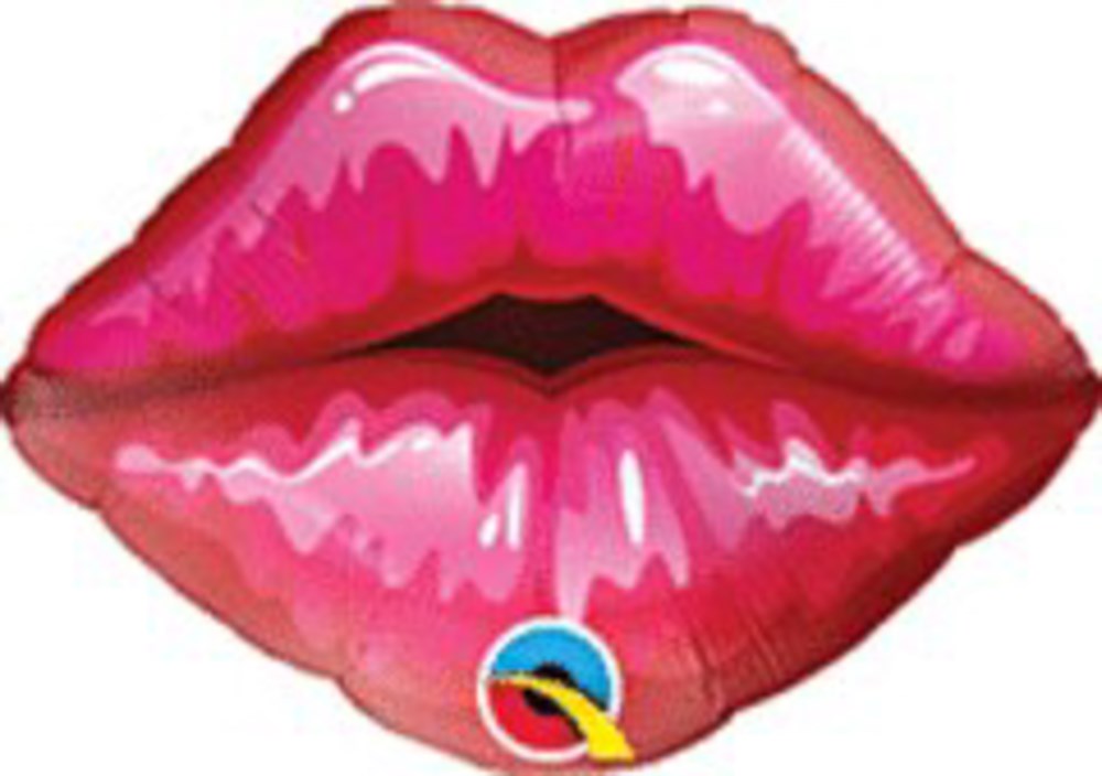 Qualatex Red Kissy Lips 14in Foil Balloon FLAT