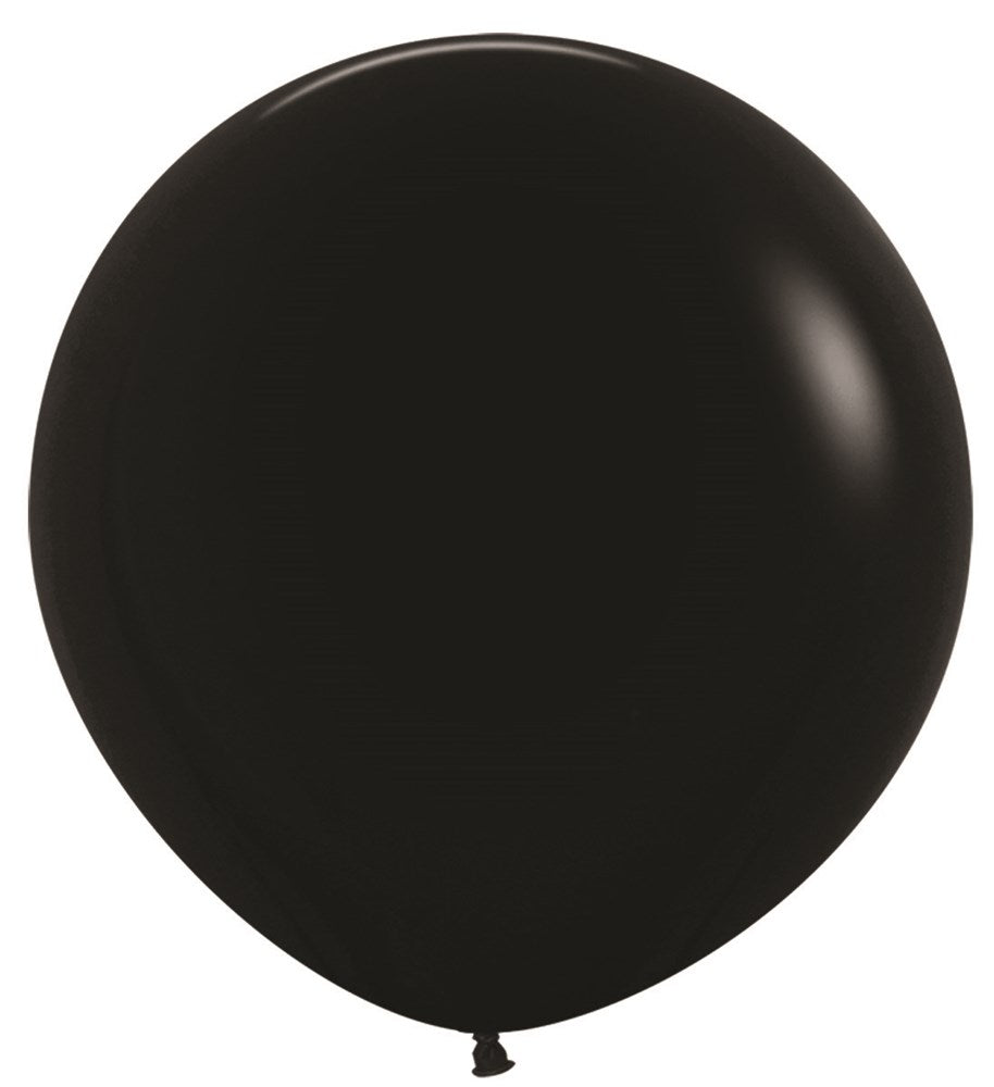 24 inch Sempertex Deluxe Black Latex Balloons 10ct