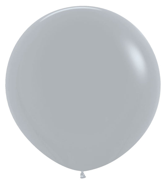 24 inch Sempertex Deluxe Grey Latex Balloons 10ct
