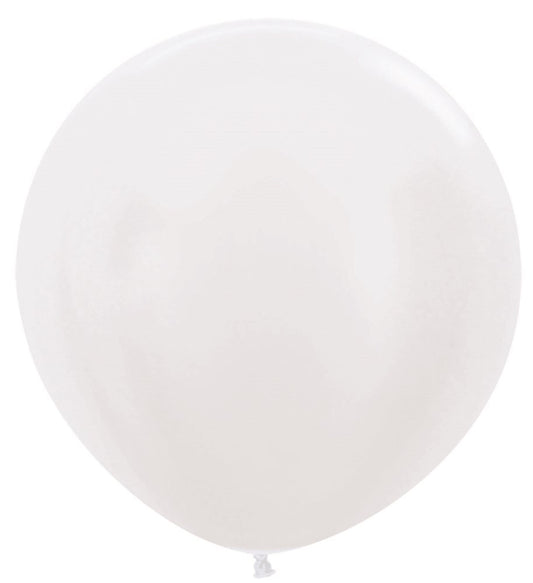 24 inch Sempertex Pearl White Latex Balloons 10ct
