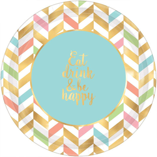 Eat Drink and Be Happy Plate (L) 8ct