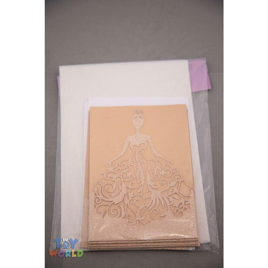 5inx7in Glitter Laser-Cut 15 Anos Blank Invitations 8Pcs/Pk - Champagne - Toy World Inc