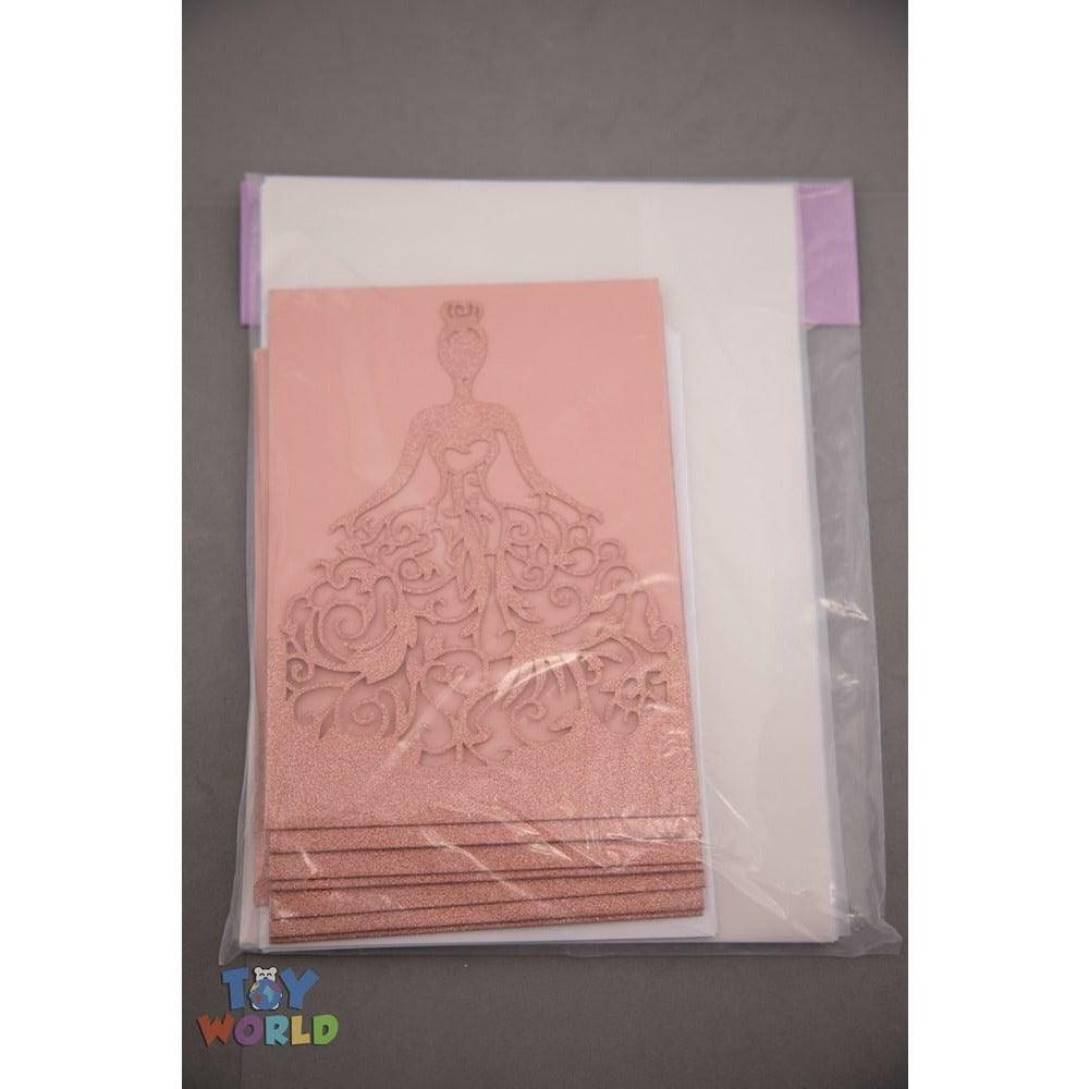 5inx7in Glitter Laser-Cut 15 Anos Blank Invitations 8Pcs/Pk - Rosegold - Toy World Inc