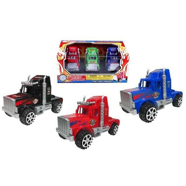 6.5in Friction Semi Truck 3pc - Toy World Inc