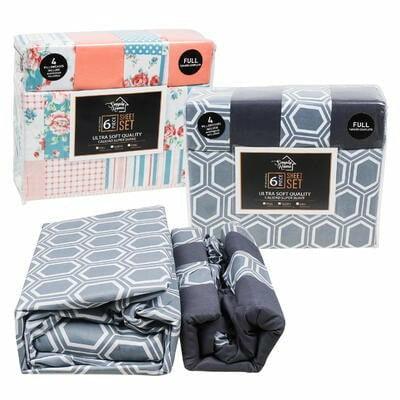 6 Piece Bed Sheet Set-full- 2 Assortments - Toy World Inc