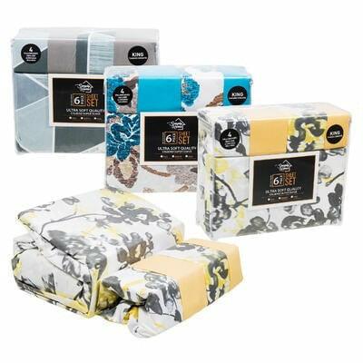 6 Piece Bed Sheet Set-King - Assortments - Toy World Inc