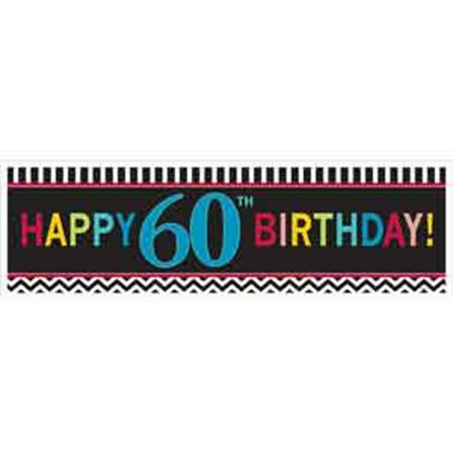 60th Giant Banner Sign 20x65 - Toy World Inc