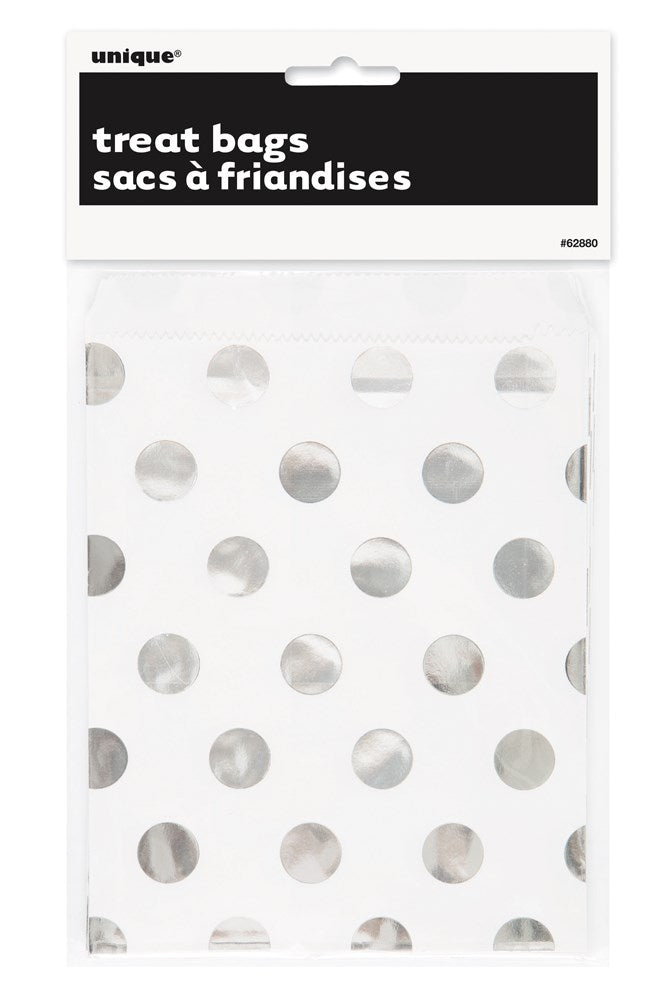 Treat Bag 8ct - Silver Dots