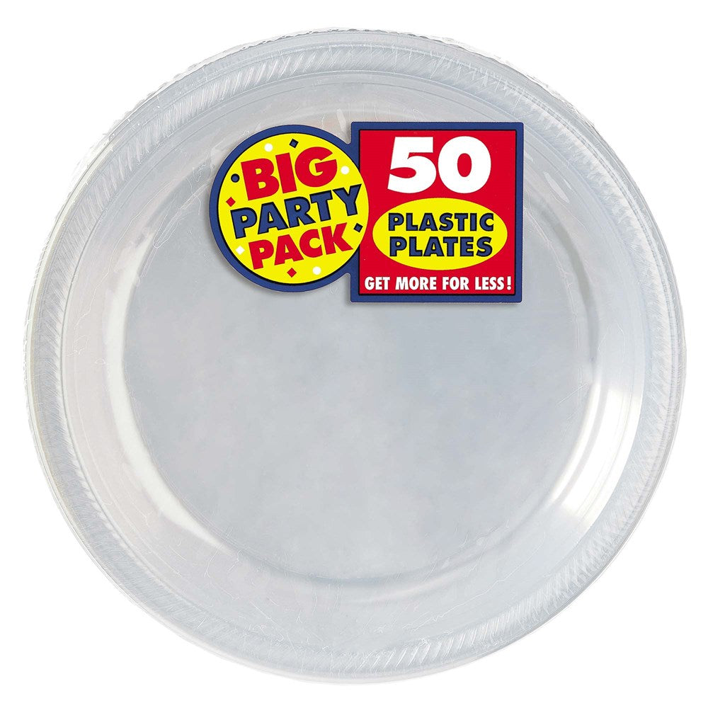 Plato de plástico transparente (L) 50ct
