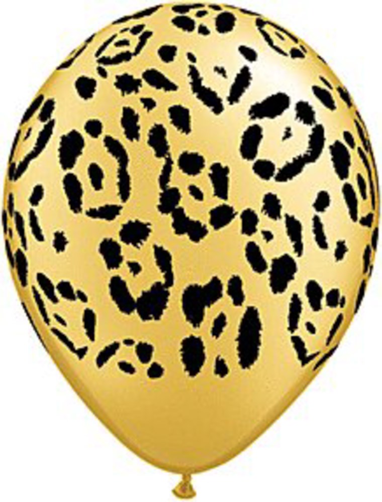 Globos de látex Qualatex con manchas de leopardo de 11 pulgadas - Oro 50 ct