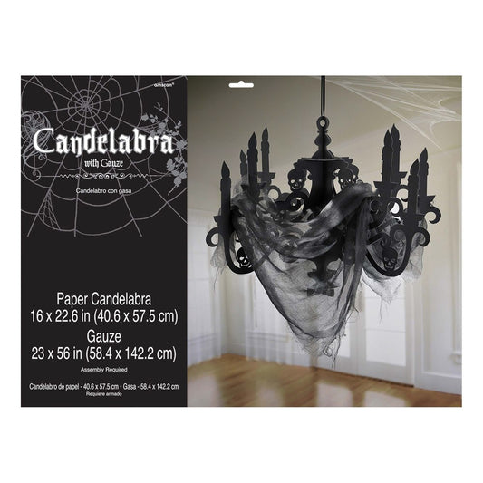 Haunted Mansion Candleabra with Gauze