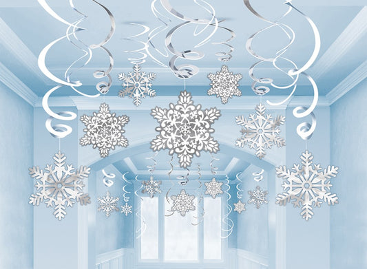 Snowflake MVP Foil Swirl Decorations