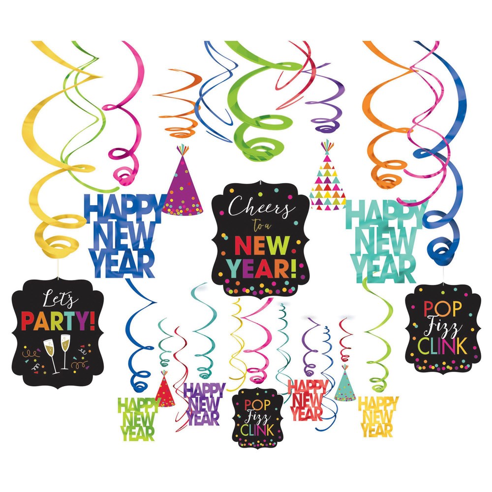 New Years NVP Foil Swirls Jewel Tones 30ct