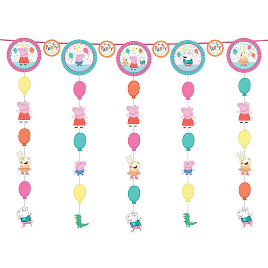 Peppa Pig Confeti Party Hanging String Decoración 10ftX4ft