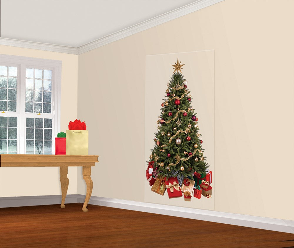 Christmas Tree Scene Setter Plastic 5.5ft x 33.5in