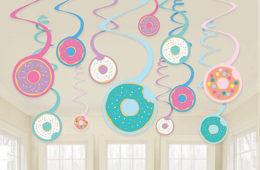Donut Party Deco Spirals 12ct