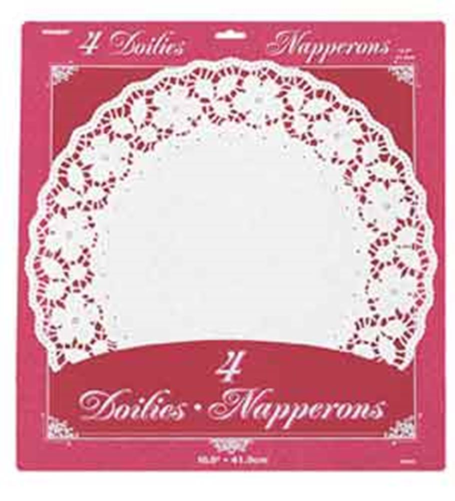 Doilies 16.5in Wht 4pc