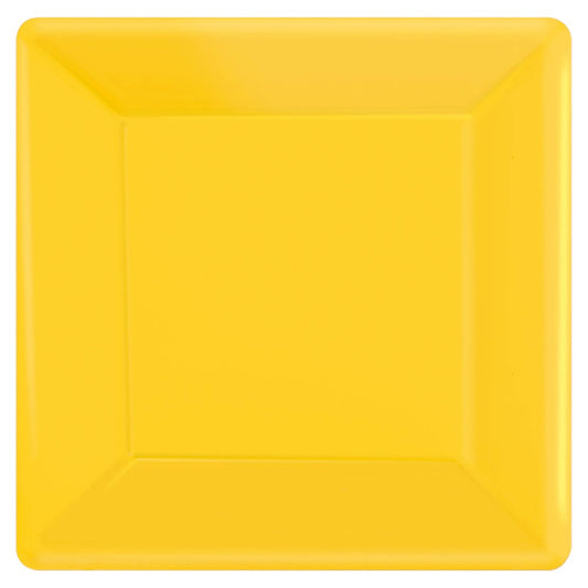 Plato de papel cuadrado amarillo 10 1/4 20ct
