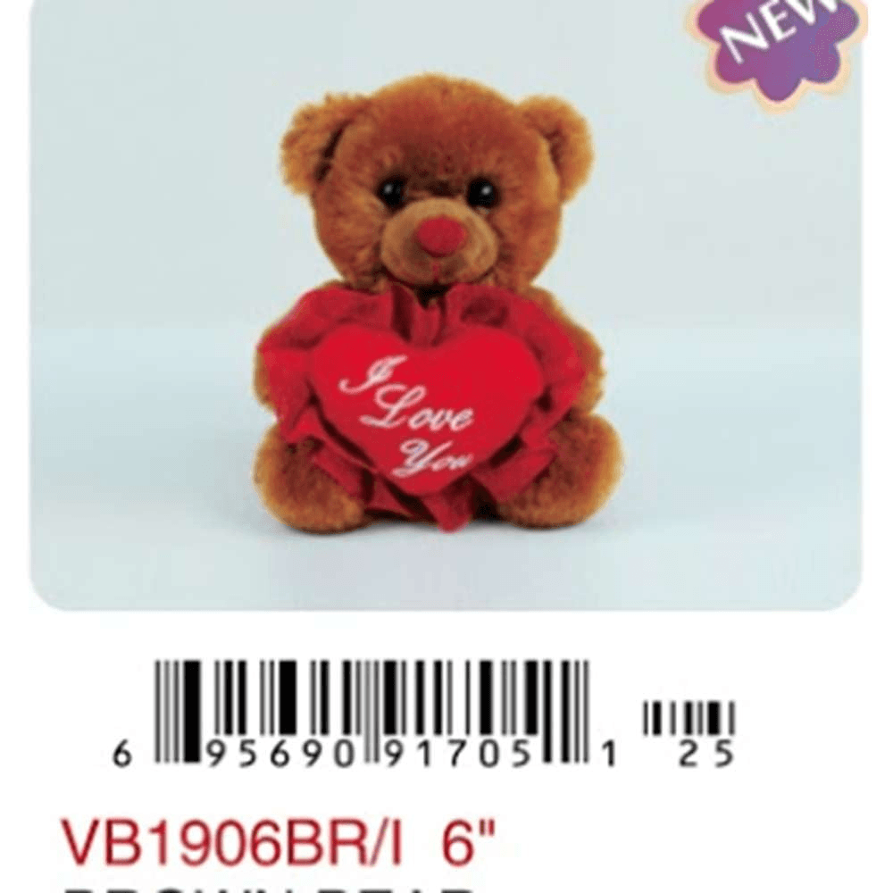 6in Brown Bear I Love You - Toy World Inc