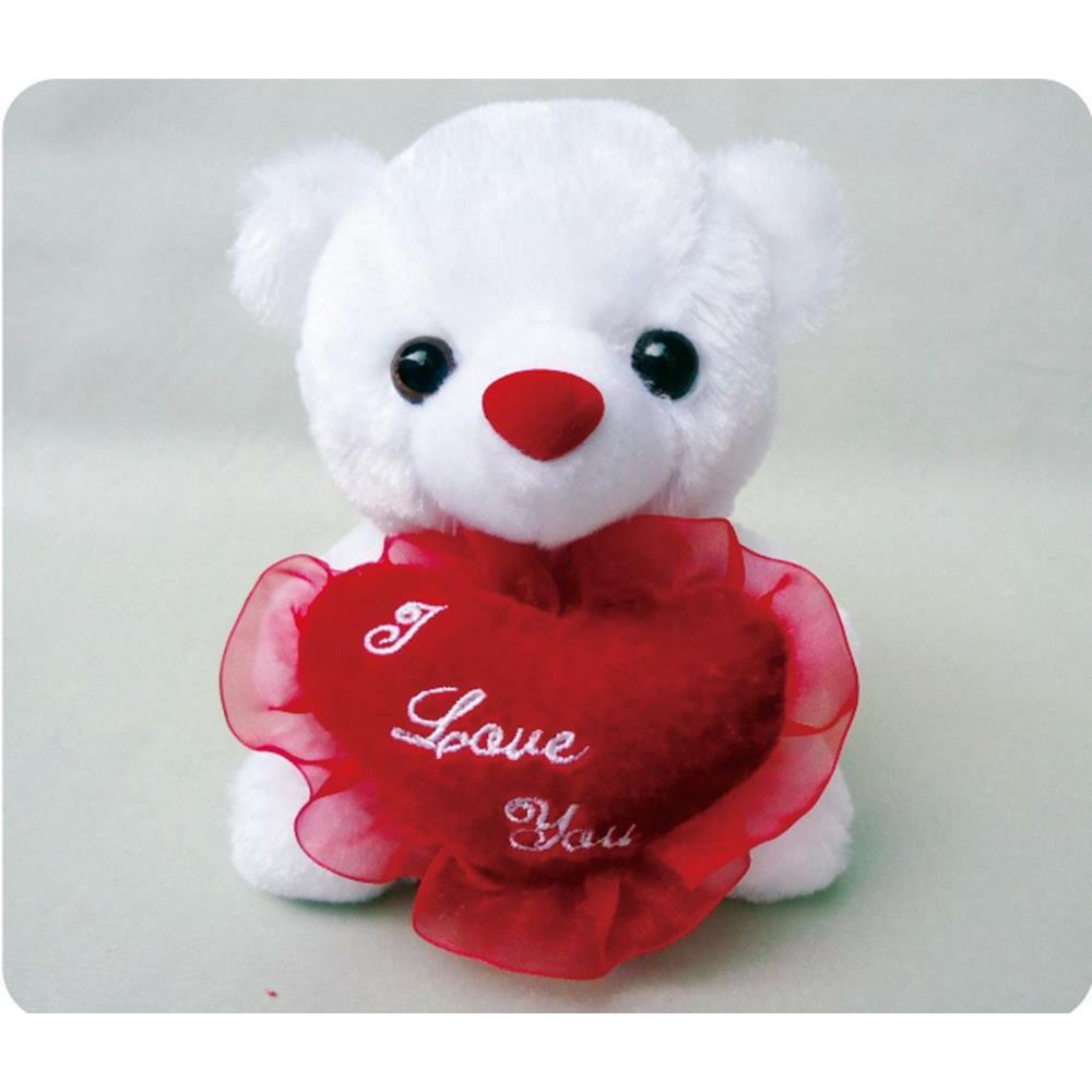 6in White Bear I Love You - Toy World Inc